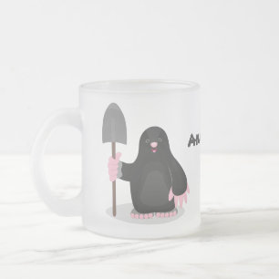 Tecknad av Cute lycklig-mole Frostad Glasmugg