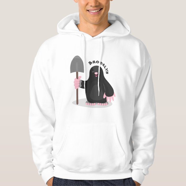 Tecknad av Cute lycklig-mole Hoodie (Framsida)
