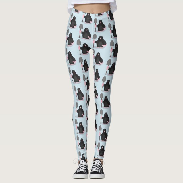 Tecknad av Cute lycklig-mole Leggings (Framsida)