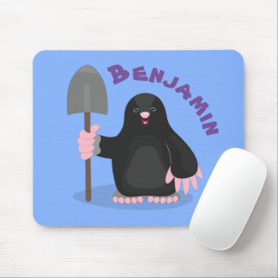 Tecknad av Cute lycklig-mole Musmatta