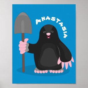 Tecknad av Cute lycklig-mole Poster