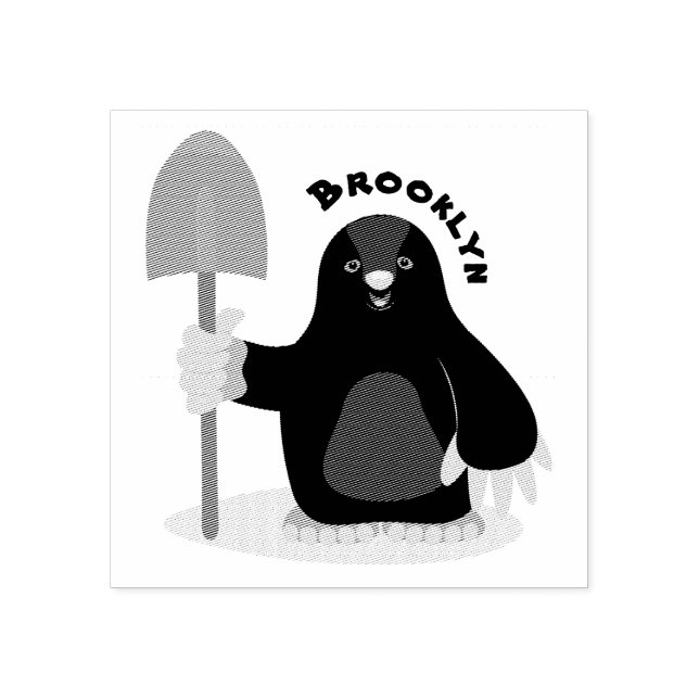Tecknad av Cute lycklig-mole Stämpel (Tryck)