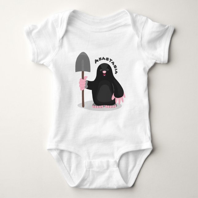 Tecknad av Cute lycklig-mole T Shirt (Framsida)