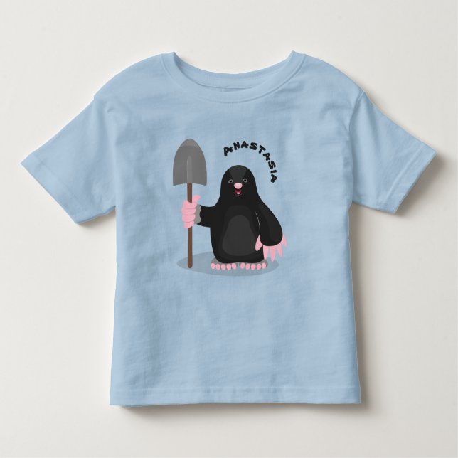 Tecknad av Cute lycklig-mole T Shirt (Framsida)