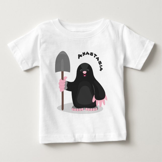 Tecknad av Cute lycklig-mole T Shirt (Framsida)