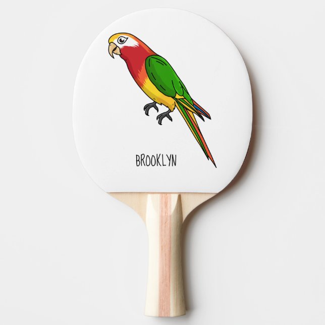 Tecknad av Cute lycklig-papegoja Pingisracket (Framsidan)
