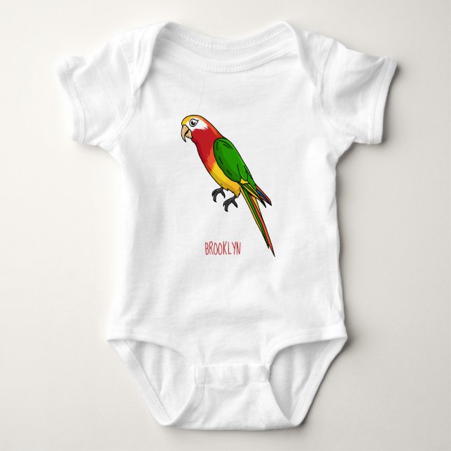 Tecknad av Cute lycklig-papegoja T Shirt (Framsida)