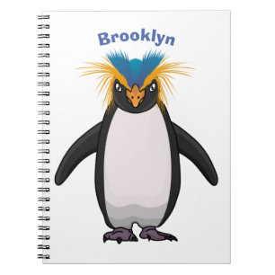 Tecknad av Cute macaroni penguin Anteckningsbok