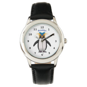 Tecknad av Cute macaroni penguin Armbandsur