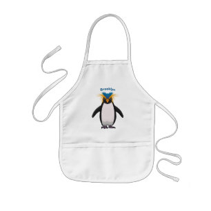 Tecknad av Cute macaroni penguin Barnförkläde