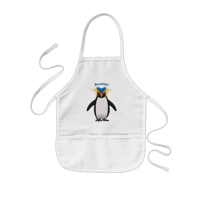 Tecknad av Cute macaroni penguin Barnförkläde (Framsidan)