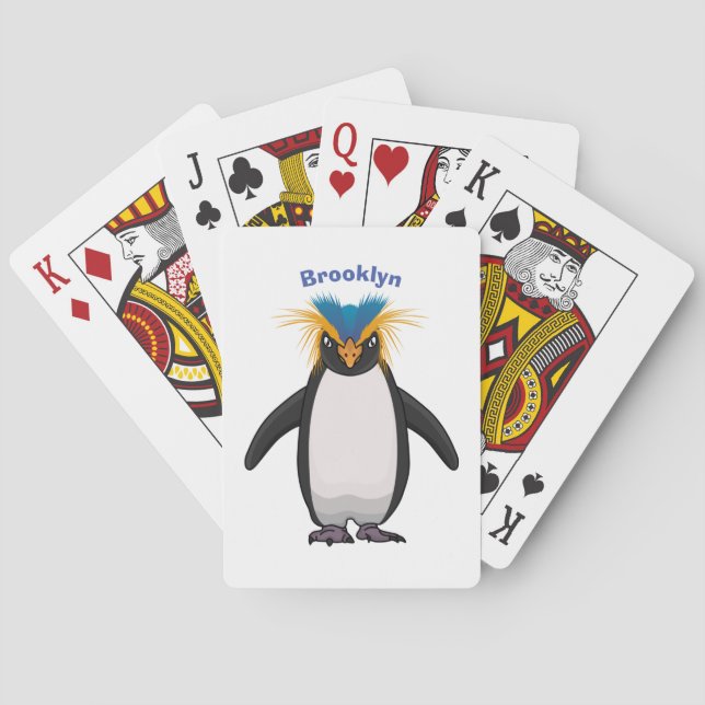 Tecknad av Cute macaroni penguin Casinokort (Baksidan)
