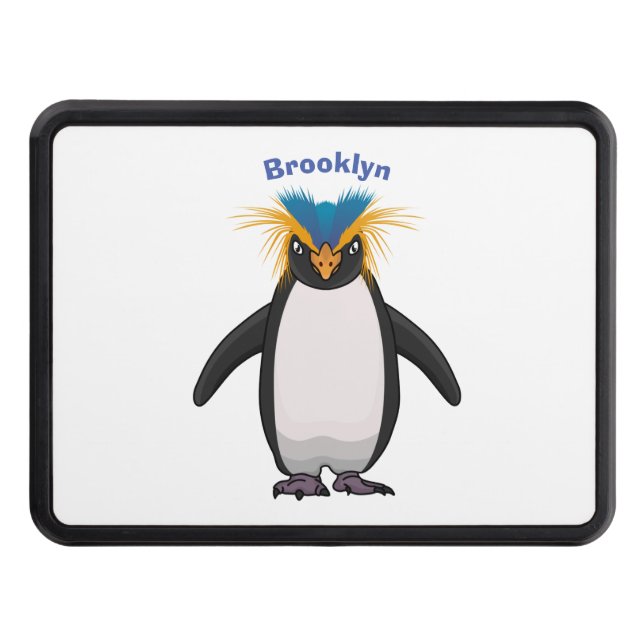 Tecknad av Cute macaroni penguin Dragkroksskydd (Framsidan)