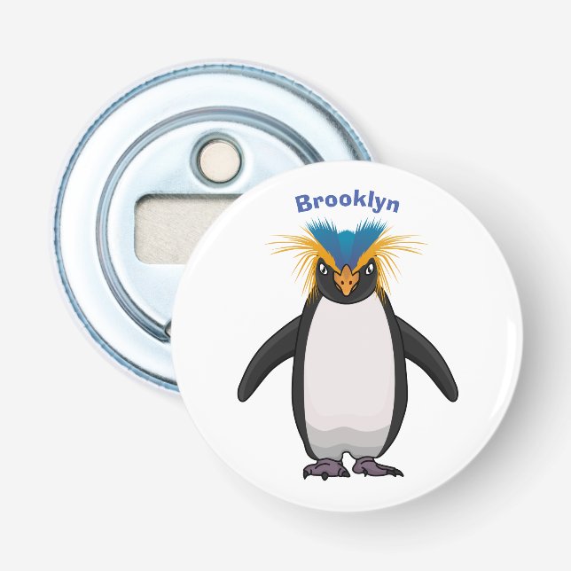 Tecknad av Cute macaroni penguin Flasköppnare (Framsidan)
