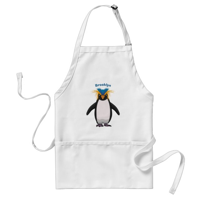 Tecknad av Cute macaroni penguin Förkläde (Framsidan)