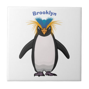Tecknad av Cute macaroni penguin Kakelplatta