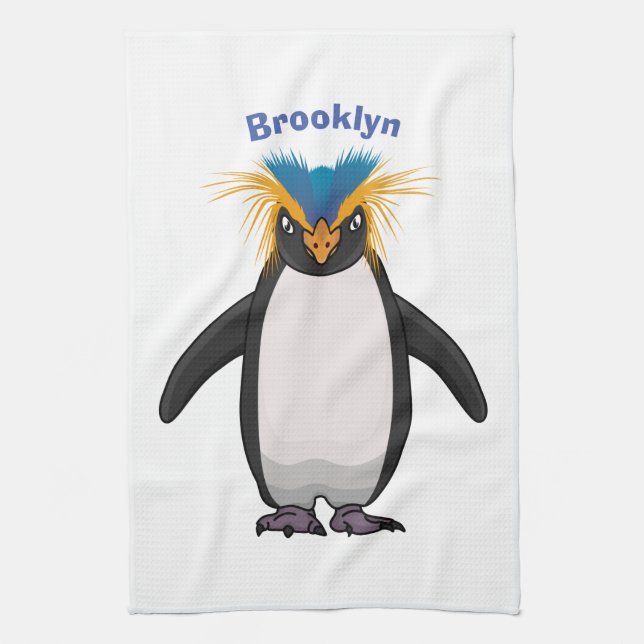 Tecknad av Cute macaroni penguin Kökshandduk (Vertikal)