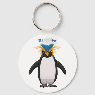 Tecknad av Cute macaroni penguin Nyckelring