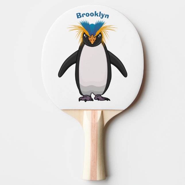 Tecknad av Cute macaroni penguin Pingisracket (Framsidan)