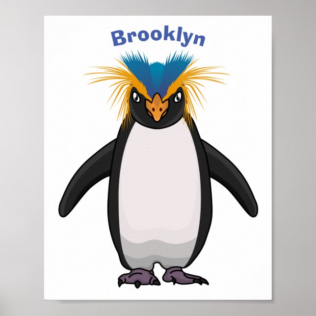 Tecknad av Cute macaroni penguin Poster (Framsidan)