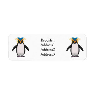 Tecknad av Cute macaroni penguin Returadress Etikett