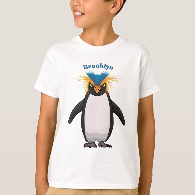 Tecknad av Cute macaroni penguin T Shirt (Framsida)