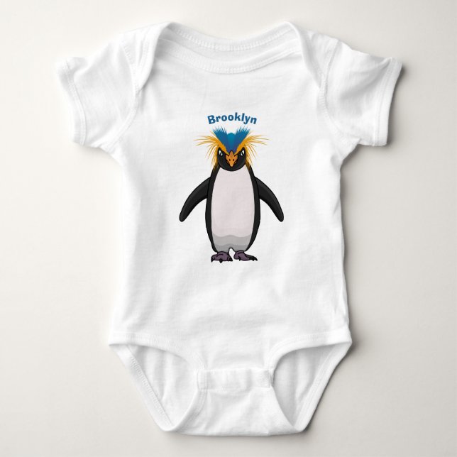 Tecknad av Cute macaroni penguin T Shirt (Framsida)