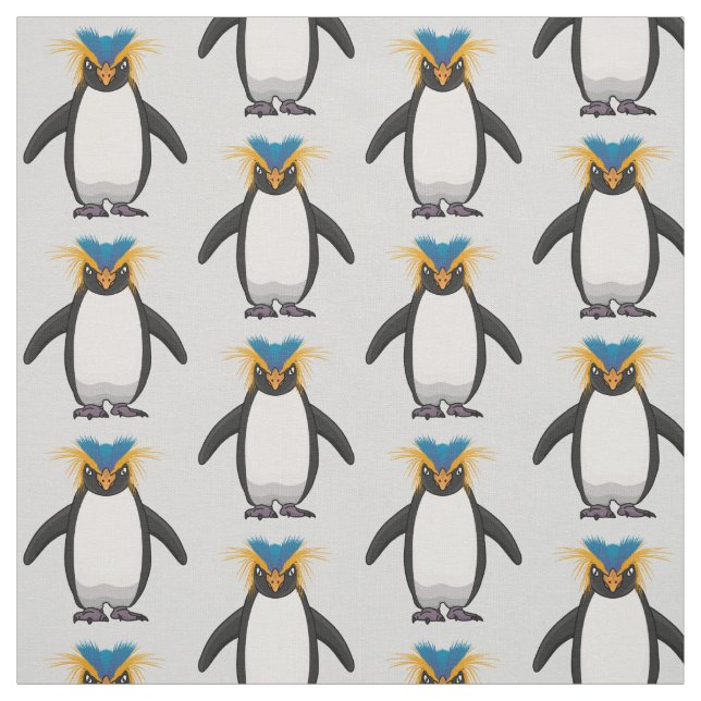 Tecknad av Cute macaroni penguin Tyg (Provkarta)