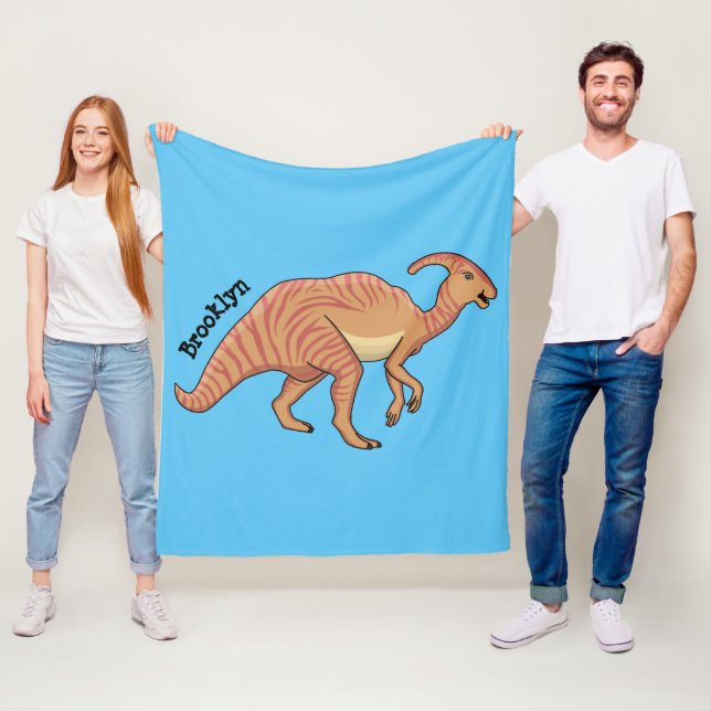 Tecknad av Cute parasaurolophus dinosaur Fleecefilt (På plats)
