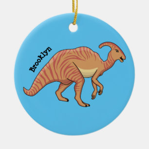 Tecknad av Cute parasaurolophus dinosaur Julgransprydnad Keramik