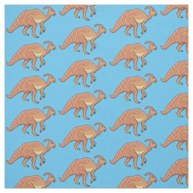 Tecknad av Cute parasaurolophus dinosaur Tyg (Provkarta)