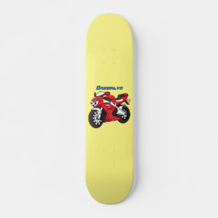 Tecknad av Cute Red Sport motorcle Mini Skateboard Bräda 18,5 Cm