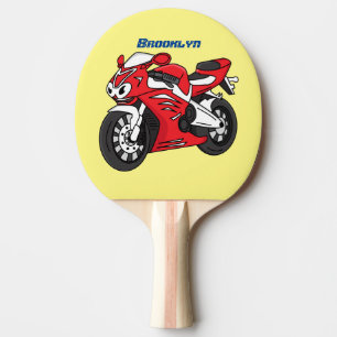 Tecknad av Cute Red Sport motorcle Pingisracket