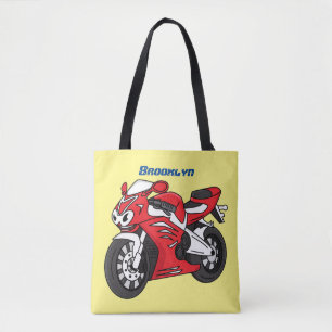 Tecknad av Cute Red Sport motorcle Tygkasse