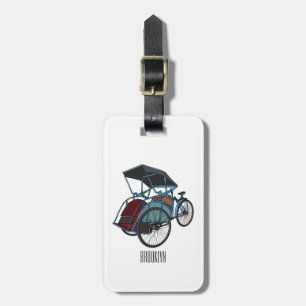 Tecknad av cykelns rickshaw bagagebricka