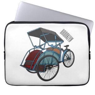 Tecknad av cykelns rickshaw laptop fodral