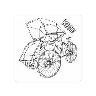 Tecknad av cykelns rickshaw stämpel