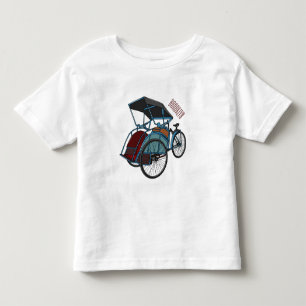 Tecknad av cykelns rickshaw t shirt