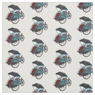 Tecknad av cykelns rickshaw tyg