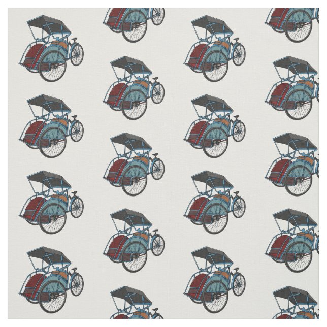 Tecknad av cykelns rickshaw tyg (Provkarta)