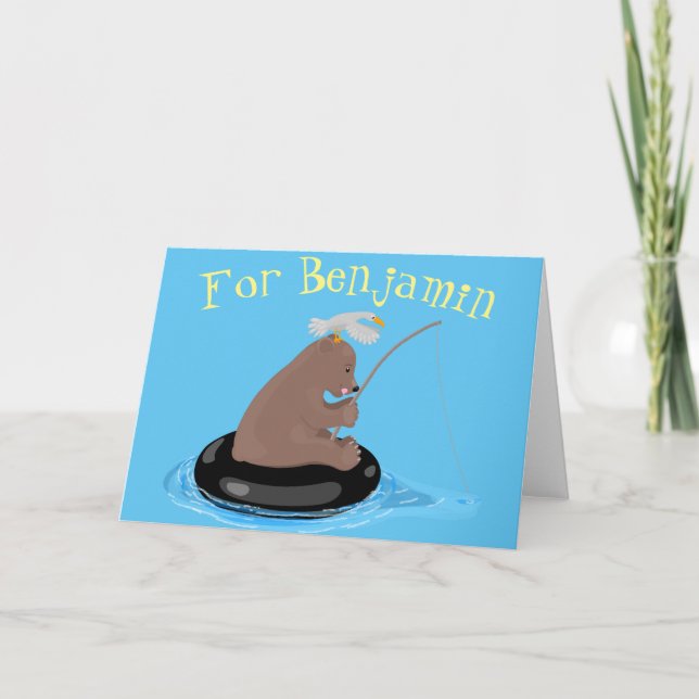 Tecknad av dagbjörnens fiskevatten kort (Framsida)