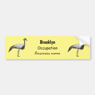 Tecknad av demoiselle crane-fågel bildekal