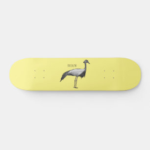 Tecknad av demoiselle crane-fågel mini skateboard bräda 18,5 cm