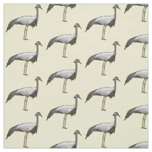 Tecknad av demoiselle crane-fågel tyg
