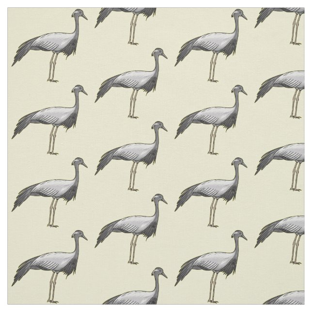 Tecknad av demoiselle crane-fågel tyg (Provkarta)