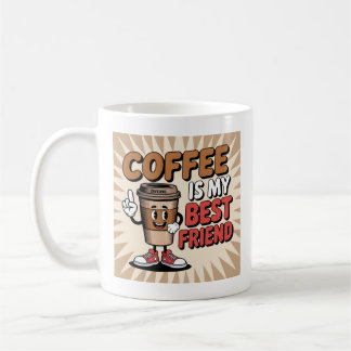 Tecknad av den bekväma kaffekaffet - Cute Smiling Kaffemugg