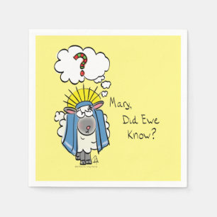 Tecknad av den berömda kristna julklappsfår pappersservett