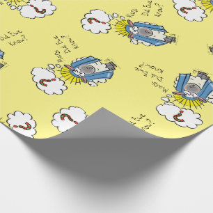 Tecknad av den berömda kristna julklappsfår presentpapper