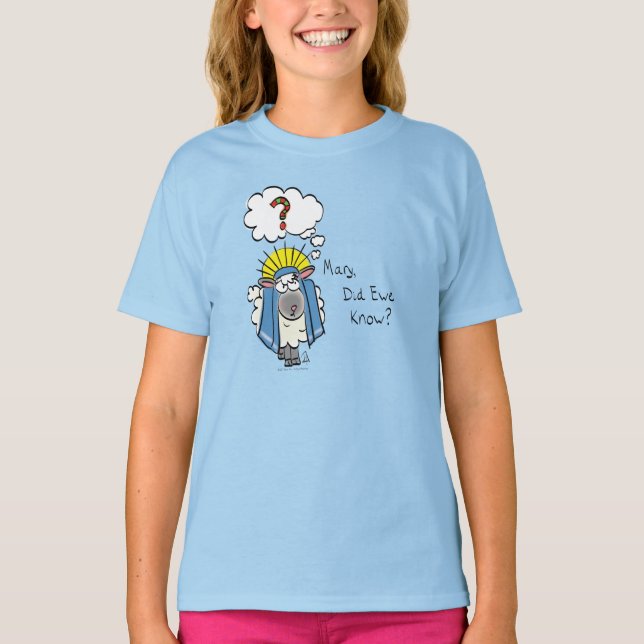 Tecknad av den berömda kristna julklappsfår t shirt (Framsida)