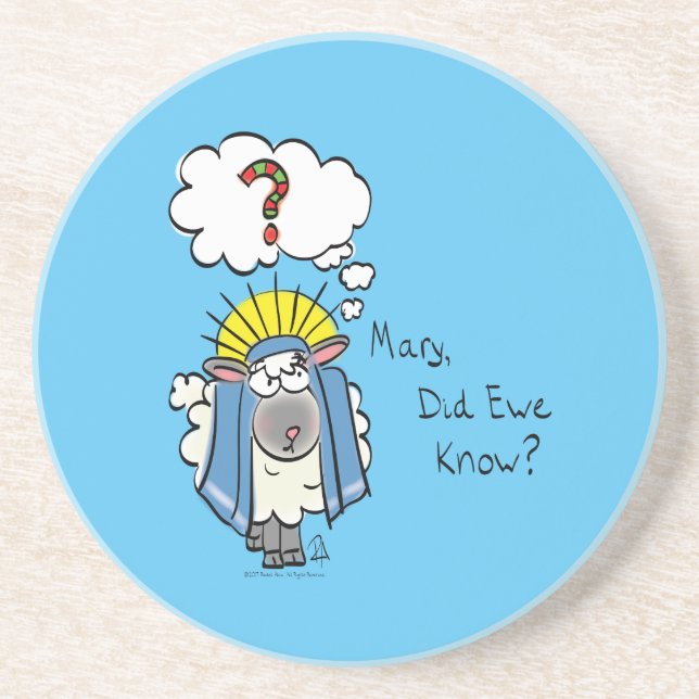 Tecknad av den berömda kristna julklappsfår underlägg (Framsidan)